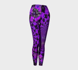 Purple Flower Fractal and Kaleidoscope Art Leggings preview