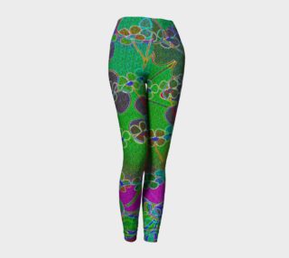 Abstract Neon Flower Texture Art Leggings preview