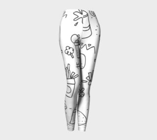Fast Food in Black and White Outlines leggings preview