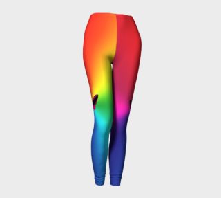 Butterfly on Array of Colors, Blue, Purple, Green, Orange and Yellow Leggings preview
