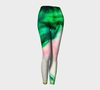Green Pink Marble Abstract Painting Leggings preview