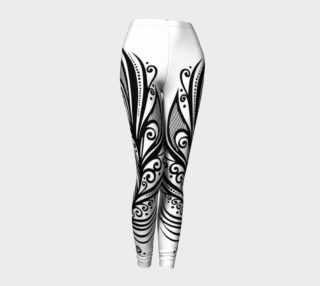 Abstract Black Feather Leggings preview