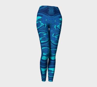 Abstract Faux Denim Blue Leggings preview