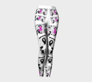Leggings - Poodle vintage drawing inspired in white preview