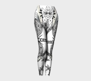 Floral Monochrome Dragonfly Leggings preview