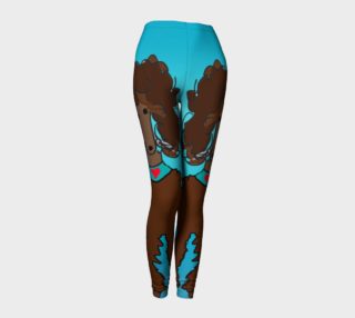 GIANT brown poodles on turquoise preview