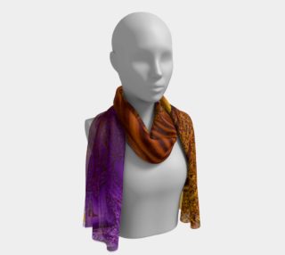 Sunset Jungle Leaves Long Scarf preview