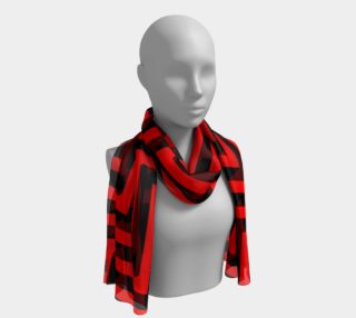Black Red Zigzags Long Scarf preview