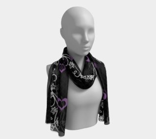 Fishnet Heart Vines Gothic Damask Scarf preview