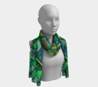 Green Deco Stained Glass Long Scarf  preview