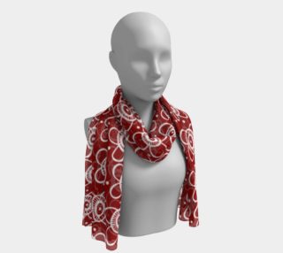 Red arctic inuit flower scarf preview