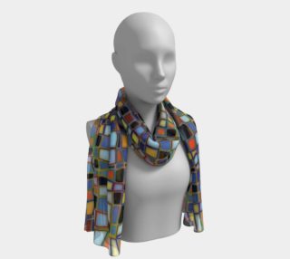 Wavy Squares Mosaic Pattern Long Scarf preview