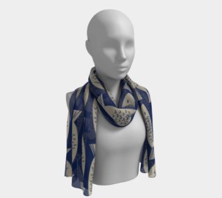 Fish on Navy Long Scarf 190129A preview