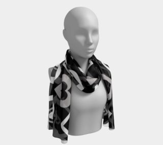 Black and White Heartbeat Long Scarf preview