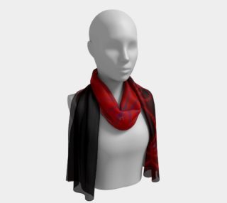 Red White Blue Hibiscus Flower Long Scarf preview