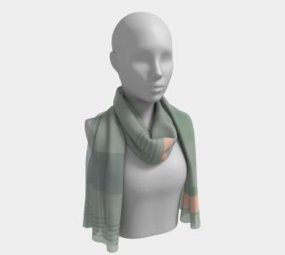 Peach and Green Plaid Long Scarf preview