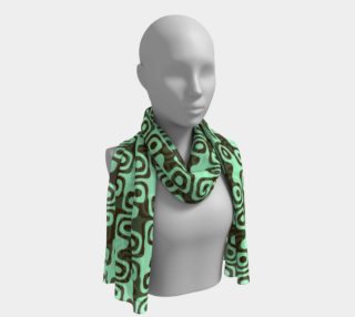 Teal and Brown Retro Dots Long Scarf preview
