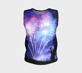 Blue and pink fireworks Loose Tank Top preview
