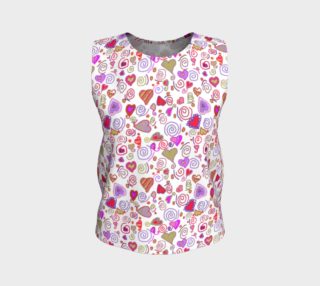 Romantic Gold Red Hearts And Swirls Loose Tank Top preview