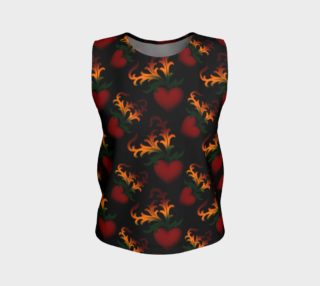 Flourish Hearts On Black Loose Tank Top preview