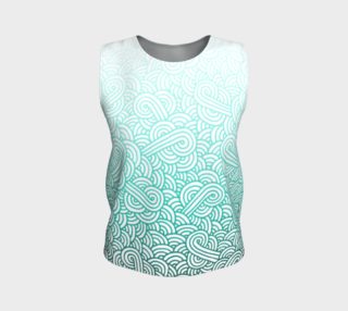 Gradient teal blue and white swirls doodles Loose Tank Top preview