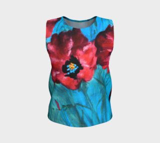 Big Red Floral Poppies Loose Tank preview