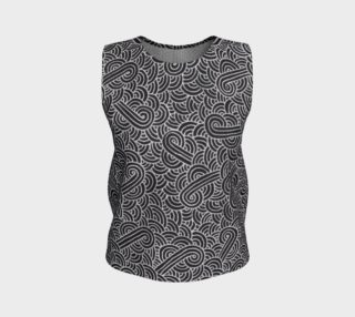 Faux silver and black swirls doodles Loose Tank Top preview