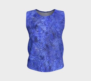 Royal blue swirls doodles Loose Tank Top preview