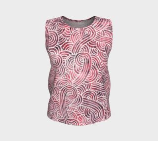 Red and white swirls doodles Loose Tank Top preview