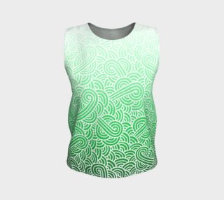 Ombre green and white swirls doodles Loose Tank Top preview