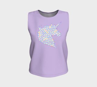 Rainbow and white swirls doodles Unicorn Loose Tank Top preview