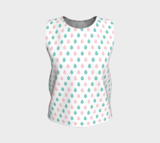 Turquoise blue and coral pink raindrops Loose Tank Top preview