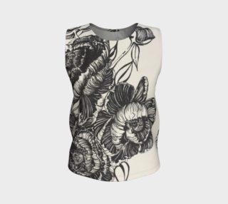 Peonies Pen and Ink Loose Tank Top preview