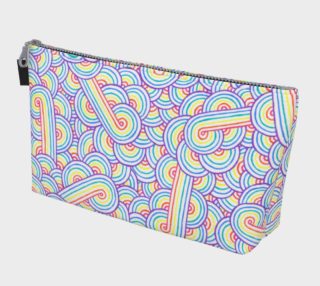 Rainbow and white swirls doodles Makeup Bag preview