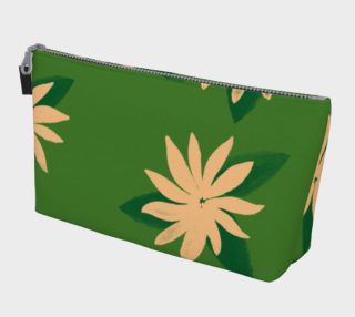 Aperçu de Green and Peach Floral Cosmetic Bag