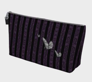 Purple Damask Striped Goth Bats Makeup Bag preview
