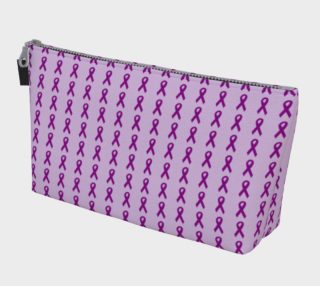 Aperçu de Dark Purple Ribbons on Light Purple Makeup Bag