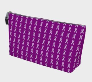 Aperçu de Light Purple Ribbons on Dark Purple Makeup Bag