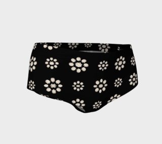 Aperçu de Dark Stylized Floral Pattern Mini Shorts