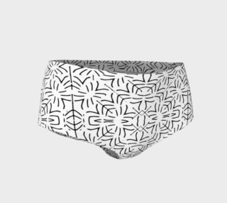 Aperçu de Black and White Ethnic Geometric Pattern Mini Shorts