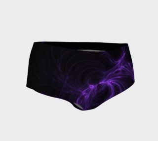Purple Fractal on Black Mini Shorts preview