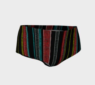 Aperçu de Multicolored Dark Stripes Pattern Mini Shorts
