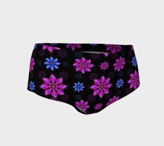 Aperçu de Stylized Dark Floral Pattern Mini Shorts
