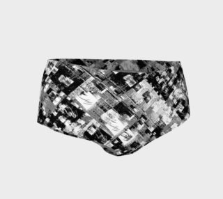 Aperçu de Black and White Patchwork Grunge Mini Shorts