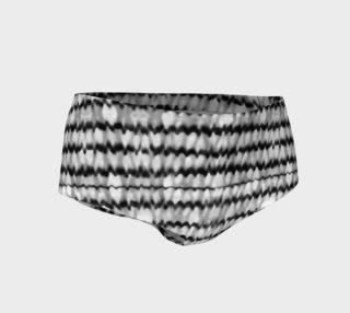 Aperçu de Abstract Wavy Black and White Pattern Mini Shorts