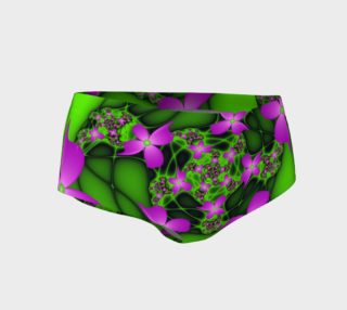 Modern Abstract Neon Pink Green Fractal Flowers preview
