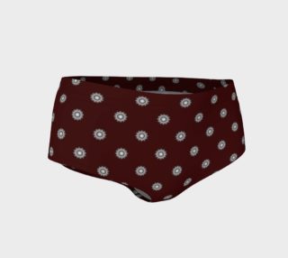 Orb Glyphs Maroon Mini Shorts preview