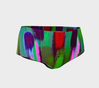 Brushstrokes in Green and Red Mini Shorts preview