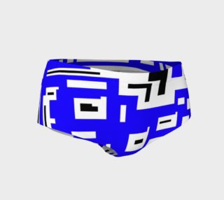 Blue Black Geometric Pattern Women's Mini Shorts  preview