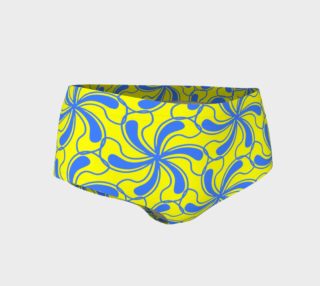 Cute Neon Yellow Floral Pattern Fitness Mini Shorts  preview